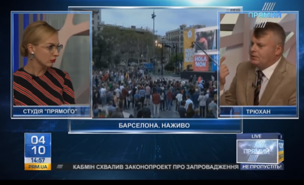Після питання про Росію Вадим Трюхан встав і пішов з ефіру “Прямого”