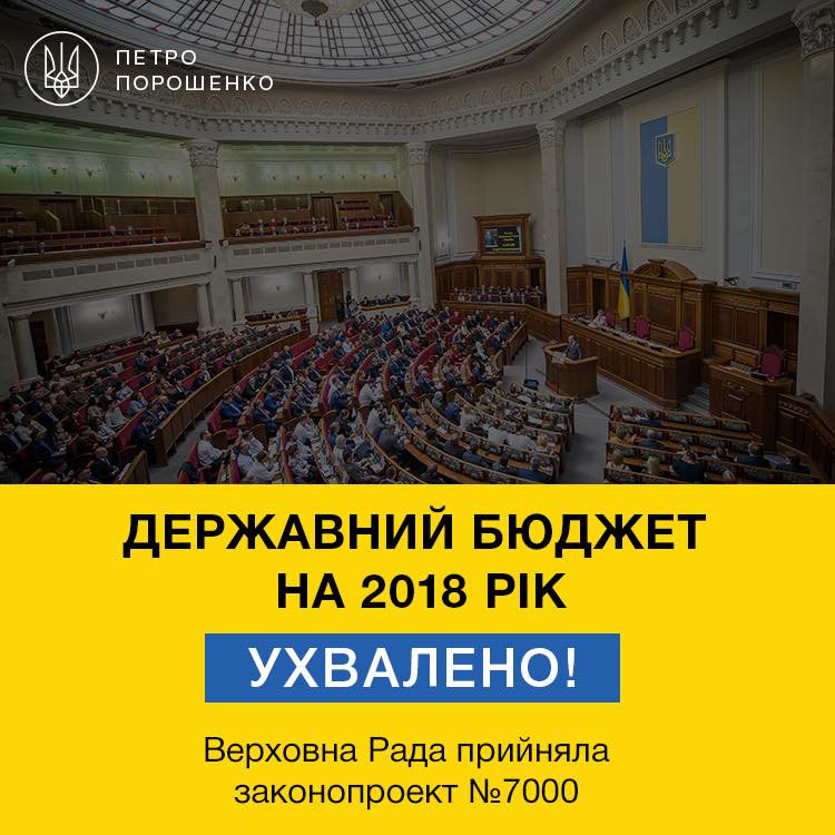 Країна розвивається та обороняється: Порошенко відреагував на ухвалення Держбюджету-2018