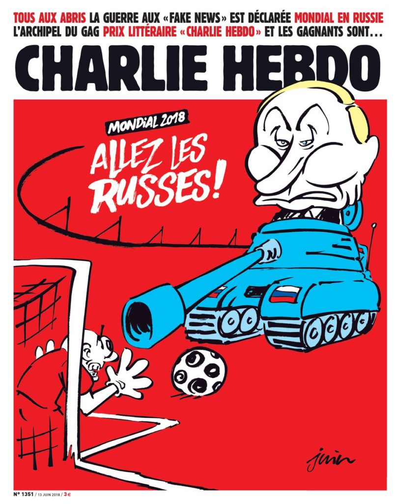 Журнал Charlie Hebdo вийшов з карикатурою на Путіна і ЧС-2018 на обкладинці