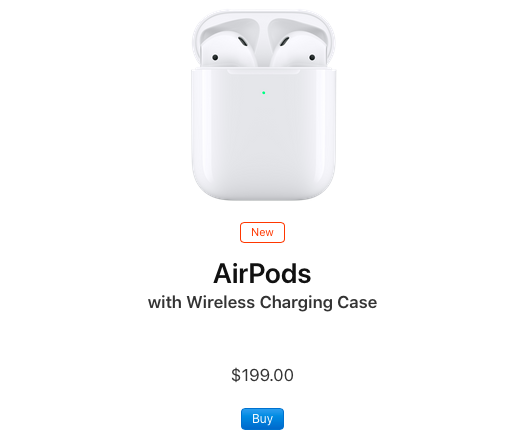 Бездротова зарядка, збільшений час роботи та новий процесор: Apple представила AirPods 2