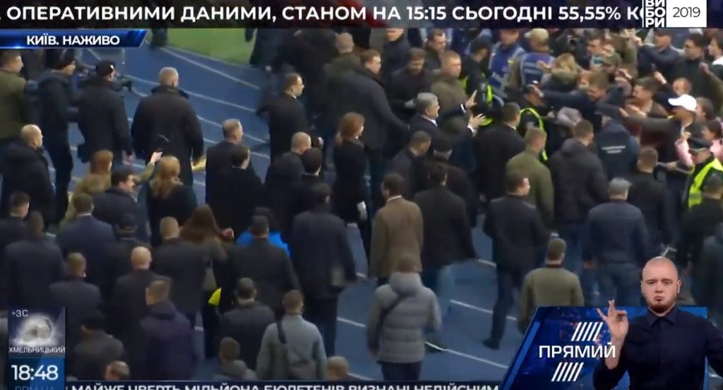 Зеленский и Порошенко приехали на «Олимпийский» для участия в дебатах