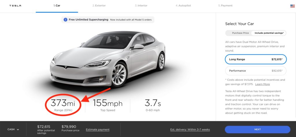 Tesla збільшила запас ходу своїх електрокарів
