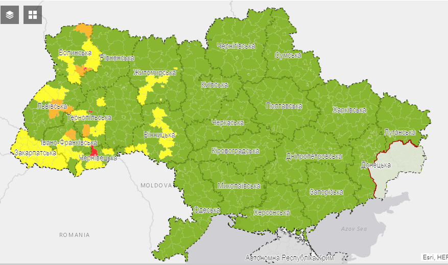 МОЗ вдруге оновив розподіл на карантинні зони: Харків став “зеленим”