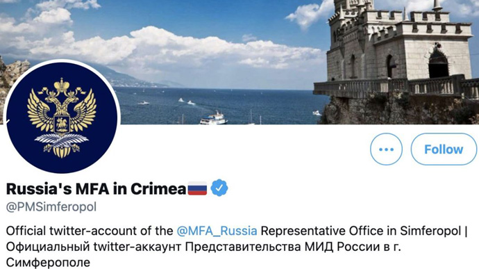 Twitter надав офіційний статус представництву МЗС РФ в окупованому Криму