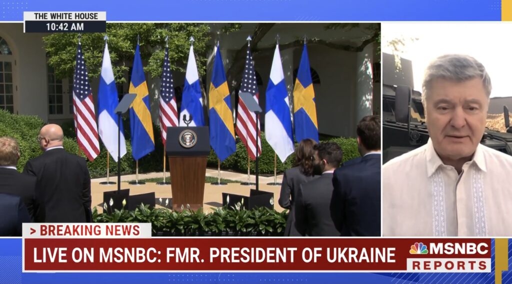 Порошенко в ефірі MSNBC закликав надати Україні ПДЧ в НАТО на саміті у Мадриді