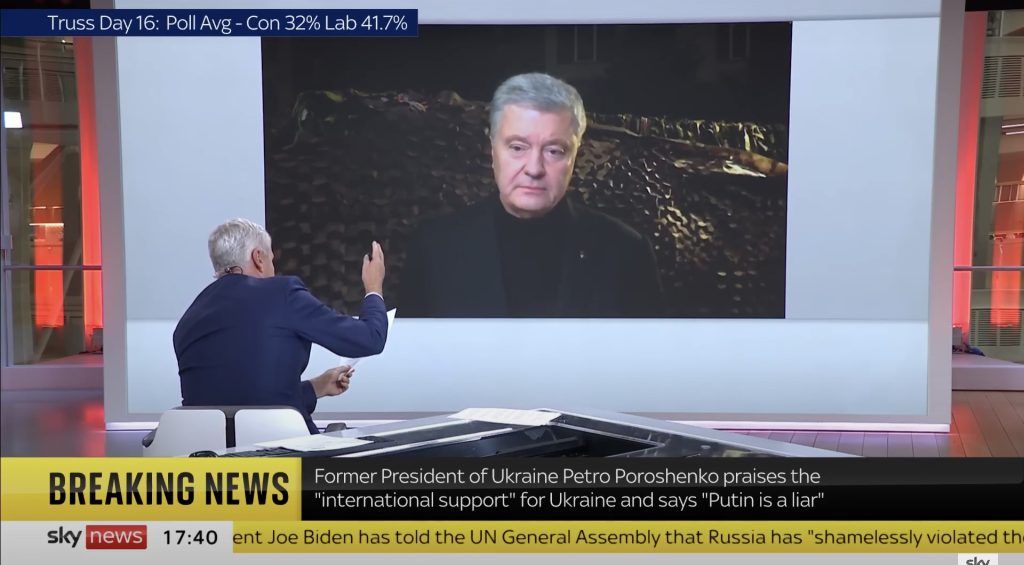 путин понимает, что проигрывает в Украине, и пытается «повысить температуру» — Порошенко в эфире Sky News