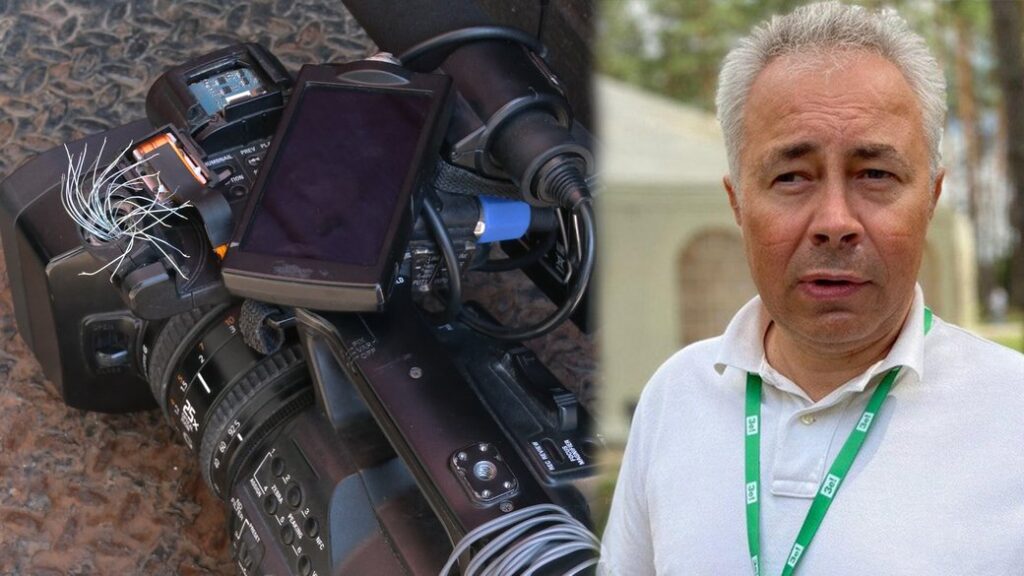 “Чого ти мене знімаєш”: у Чернігові представник “Слуги народу” напав на журналістів та розбив їм телекамеру