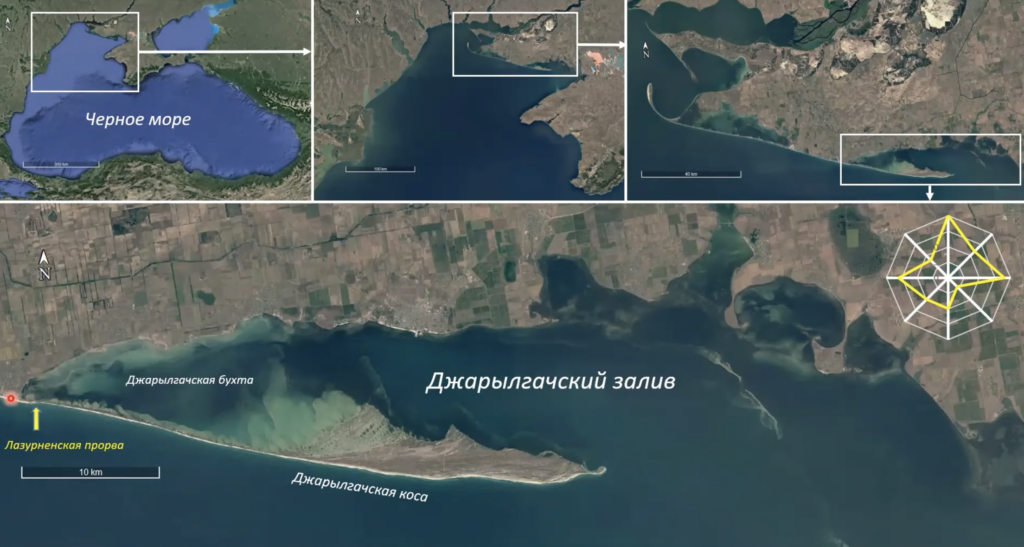 Россияне засыпали переправу между островом Джарылгач и Херсонской областью