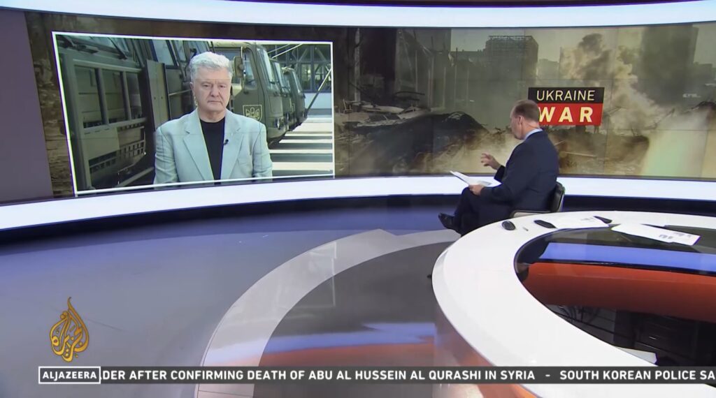 Порошенко в ефірі «Al Jazeera»: завдання саміту у Саудівській Аравії – тиснути на росію, щоб вона припинила війну