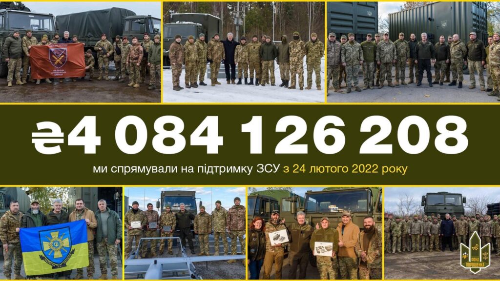 Дрони, техніка і зброя на понад 4 млрд грн: Фонд Порошенка прозвітував про допомогу ЗСУ