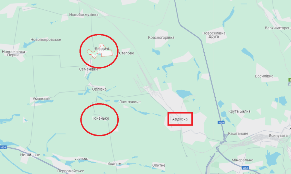 Російські війська захопили частину сіл Бердичі та Тоненьке під Авдіївкою – ОСУВ “Таврія”