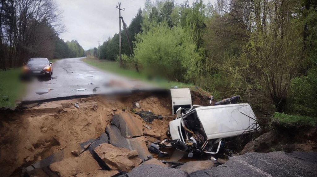 В Киевской области микроавтобус провалился под землю, двое человек погибли