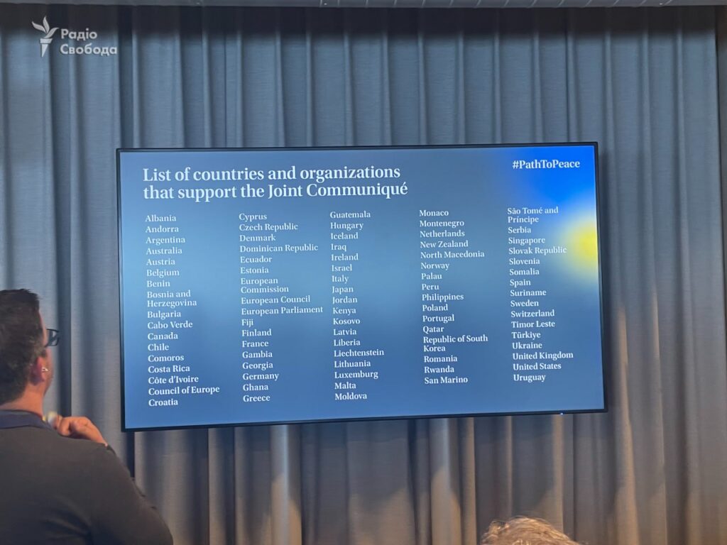 80 країн та чотири організації підтримали підсумкове комюніке Саміту миру: хто був проти