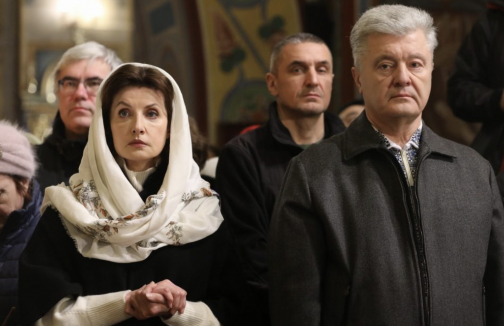Петр и Марина Порошенко приняли участие в литургии в Михайловском соборе по случаю Крещения и шестой годовщины Томоса