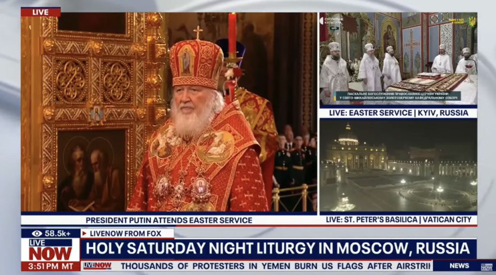 Fox News позначив Київ російським містом під час трансляції Великоднього богослужіння ПЦУ