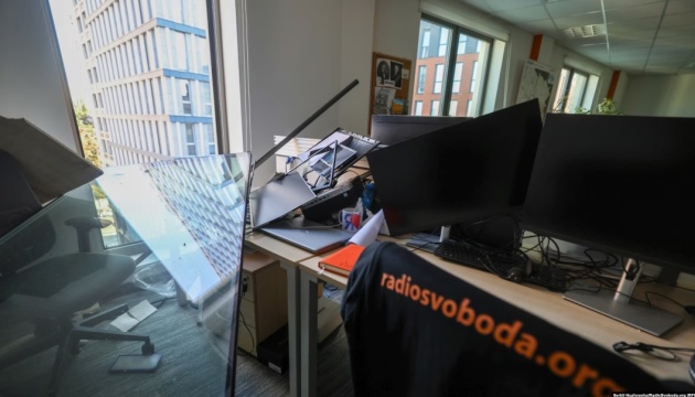 Radio Liberty office damaged in Kyiv due to Russian attack
