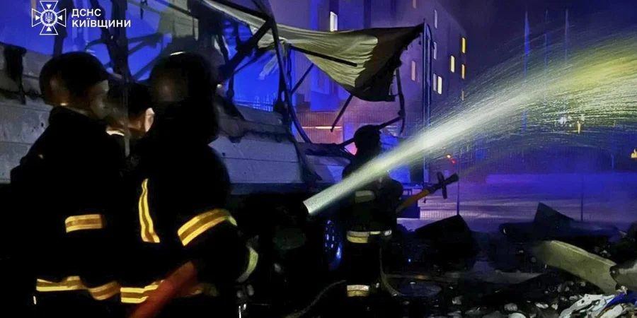 Epicenter logistics center attacked near Kyiv: fire breaks out