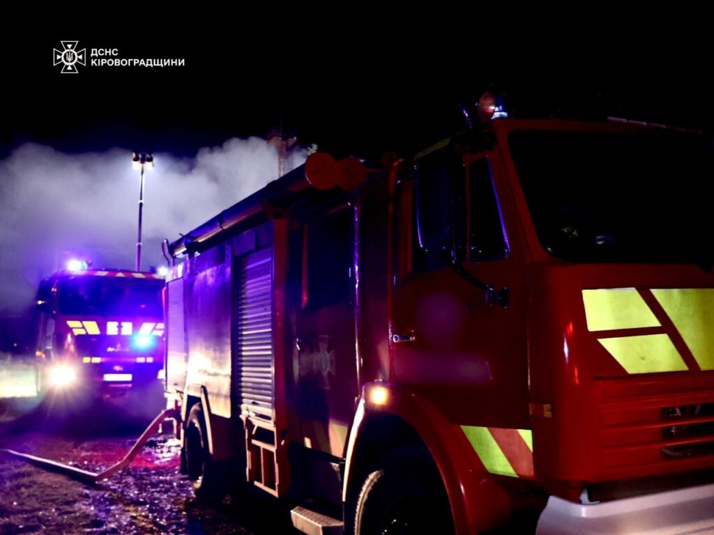 Russian drones hit Kirovohrad region: infrastructure facility on fire