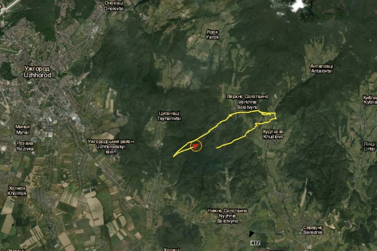  Map of the flight of a Hungarian drone over the territory of Ukraine. Source - General Staff of the Armed Forces of Ukraine