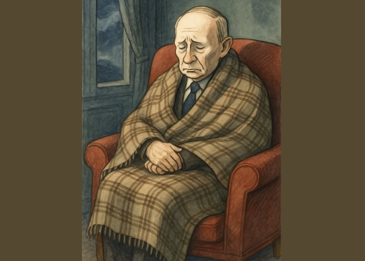 A Mushroom in Decline: Putin Shrinks Under His Own Blanket