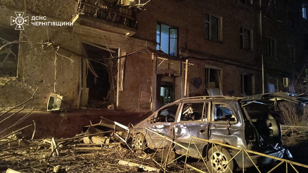 In Chernihiv, a Russian UAV exploded near a residential building: a gas pipeline caught fire, people were injured