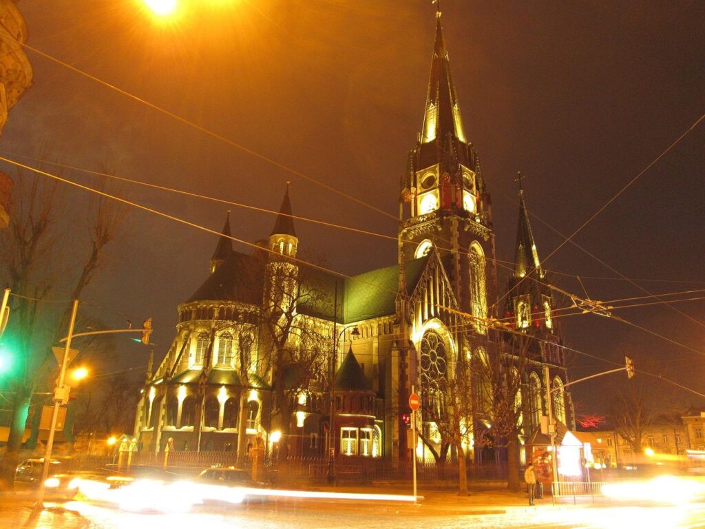 In Lviv, stained glass windows of the Church of Saints Olga and Elizabeth were damaged after an enemy strike