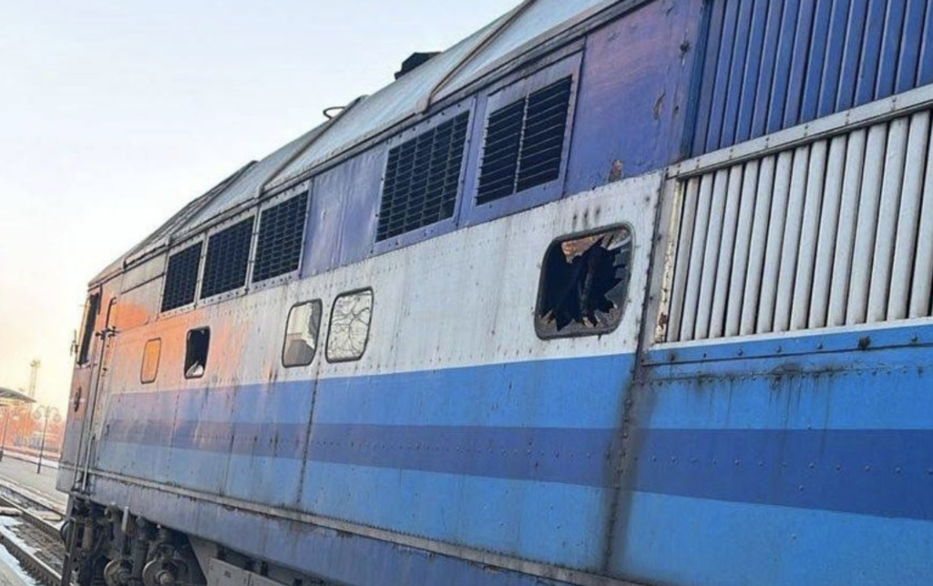 A Russian drone attacked a Kyiv-Sumy train carrying passengers.