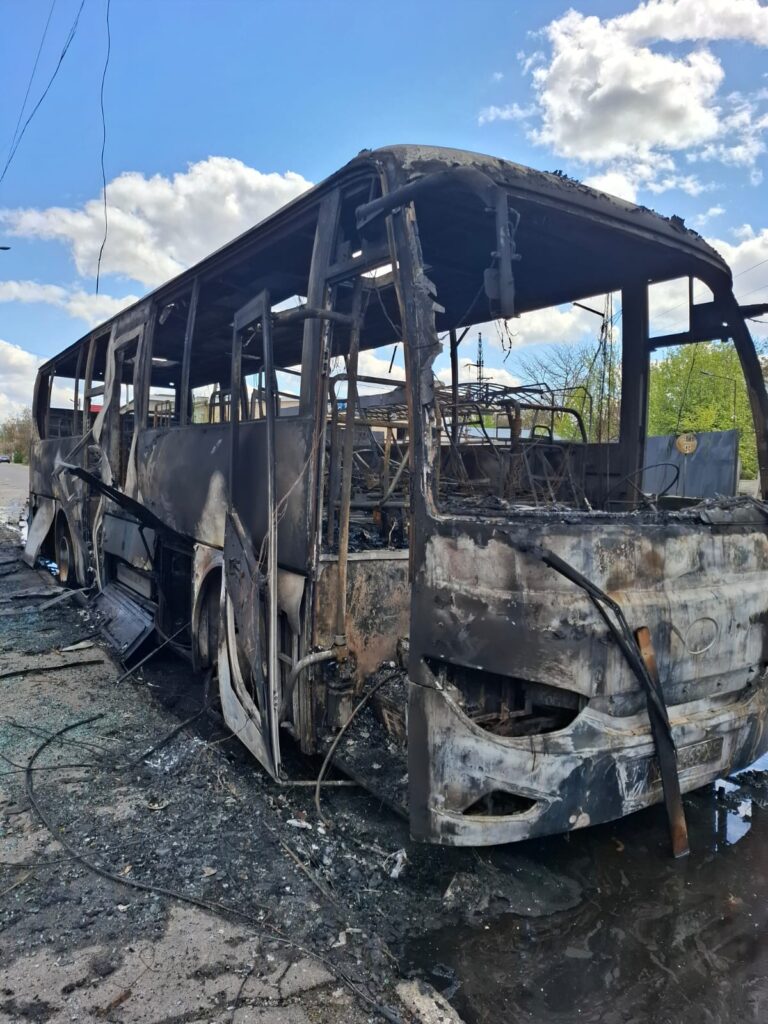 Russian attack destroys mobile medical bus in Dnipropetrovsk region