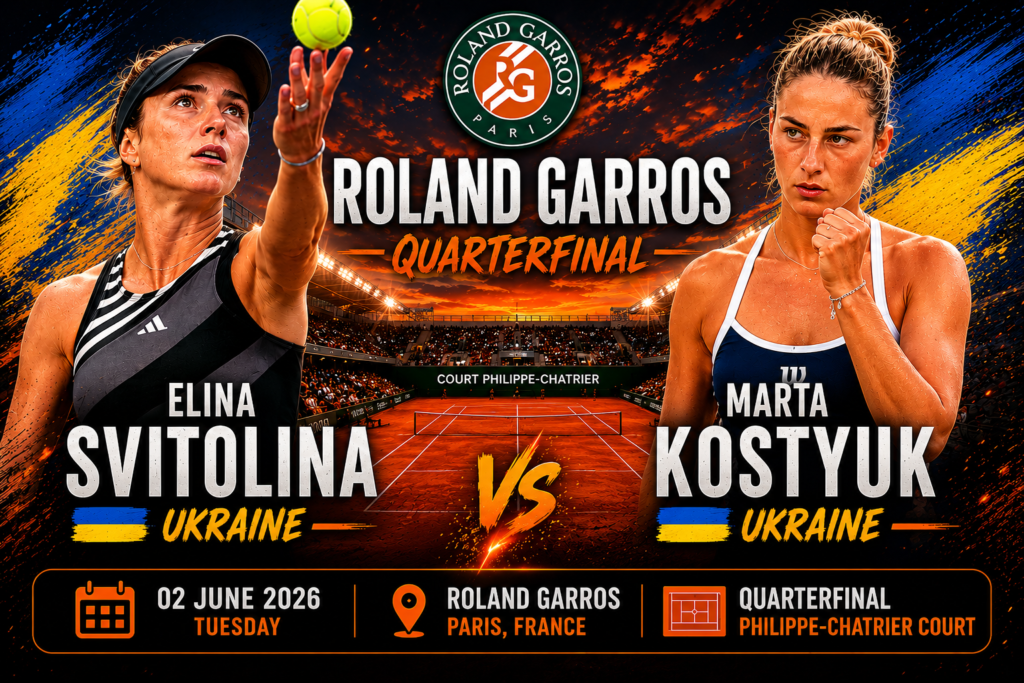 Elina Svitolina vs. Marta Kostyuk: Roland Garros match live stream and video