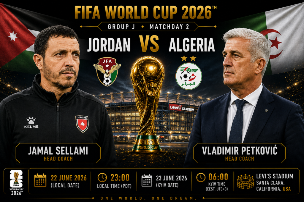 Jordan vs. Algeria: Live streaming and text coverage of the 2026 World Cup match
