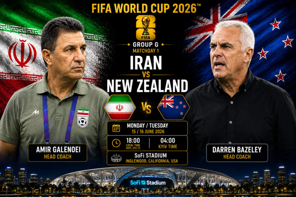 Iran vs. New Zealand: Live streaming and text coverage of the 2026 World Cup match