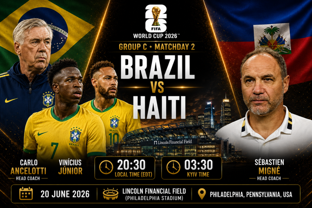 Brazil — Haiti: video and text online broadcast of the 2026 World Cup match