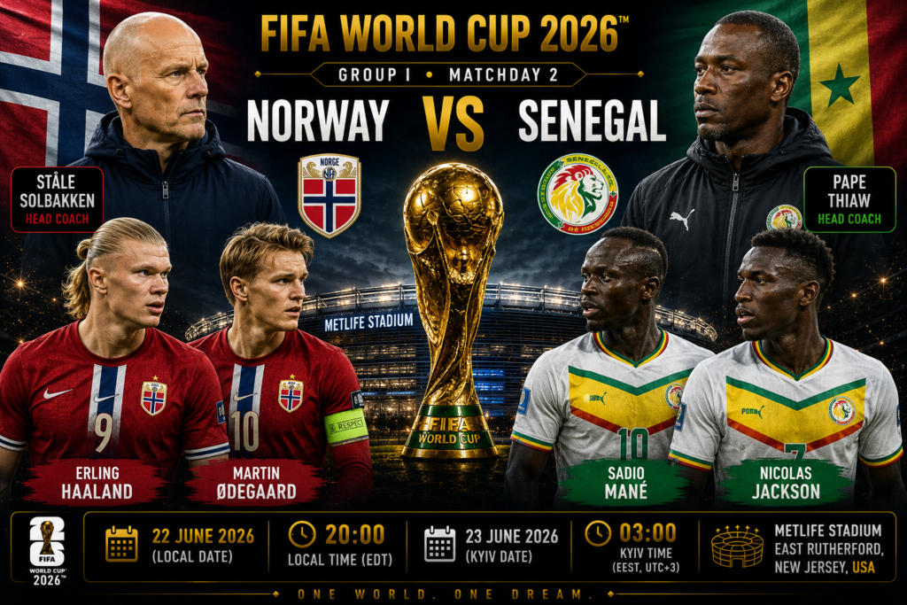 Norway vs. Senegal: Live streaming and text coverage of the 2026 World Cup match