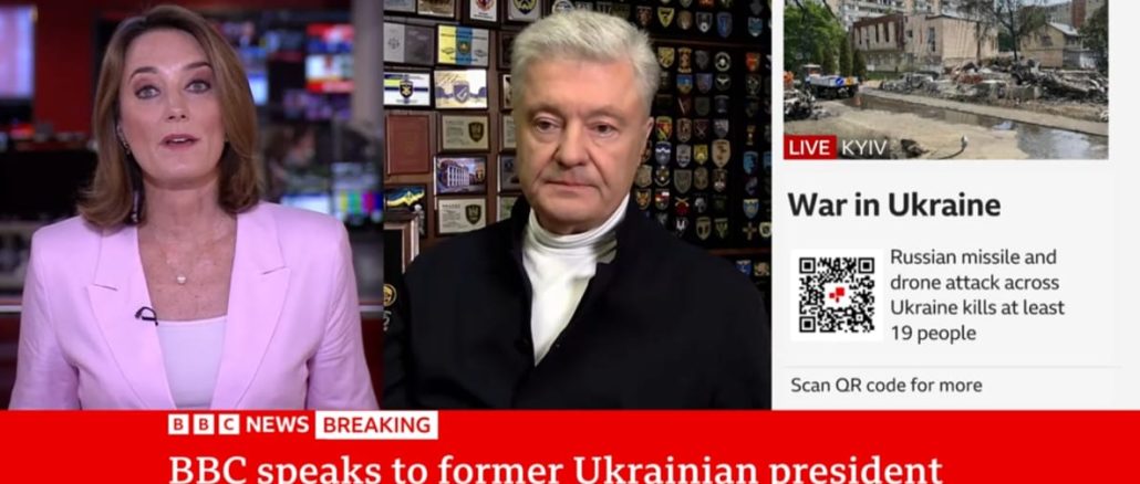 Порошенко в ефірі BBC закликав західних союзників примусити путіна до припинення вогню