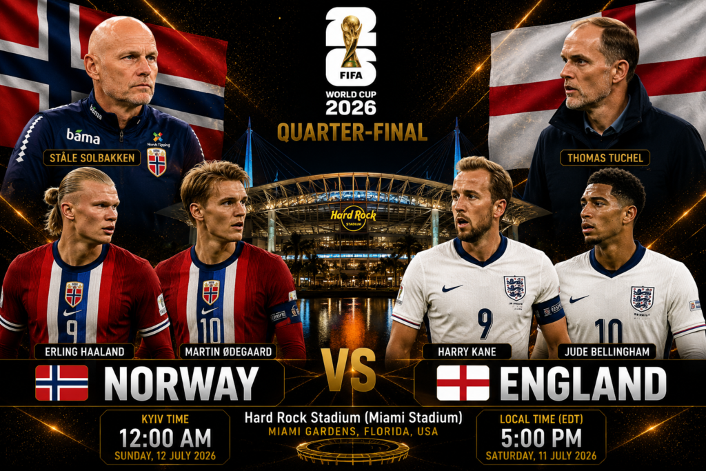 Norway vs. England: Live streaming and text coverage of the 2026 World Cup quarterfinal match