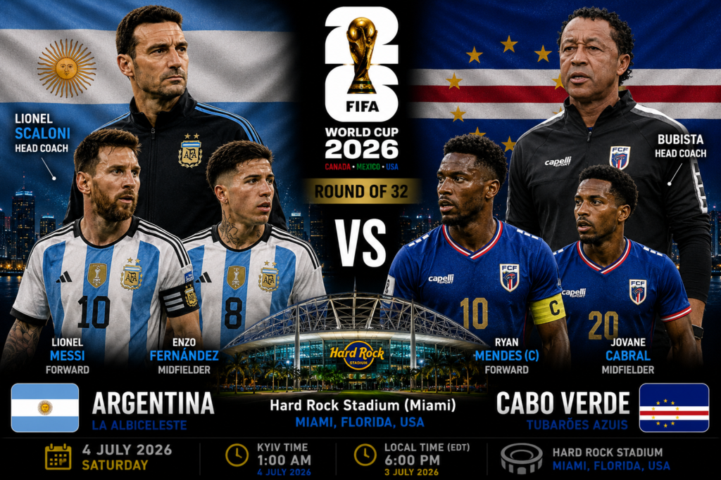 Argentina vs. Cape Verde: Live stream and text coverage of the 2026 World Cup Round of 32 match