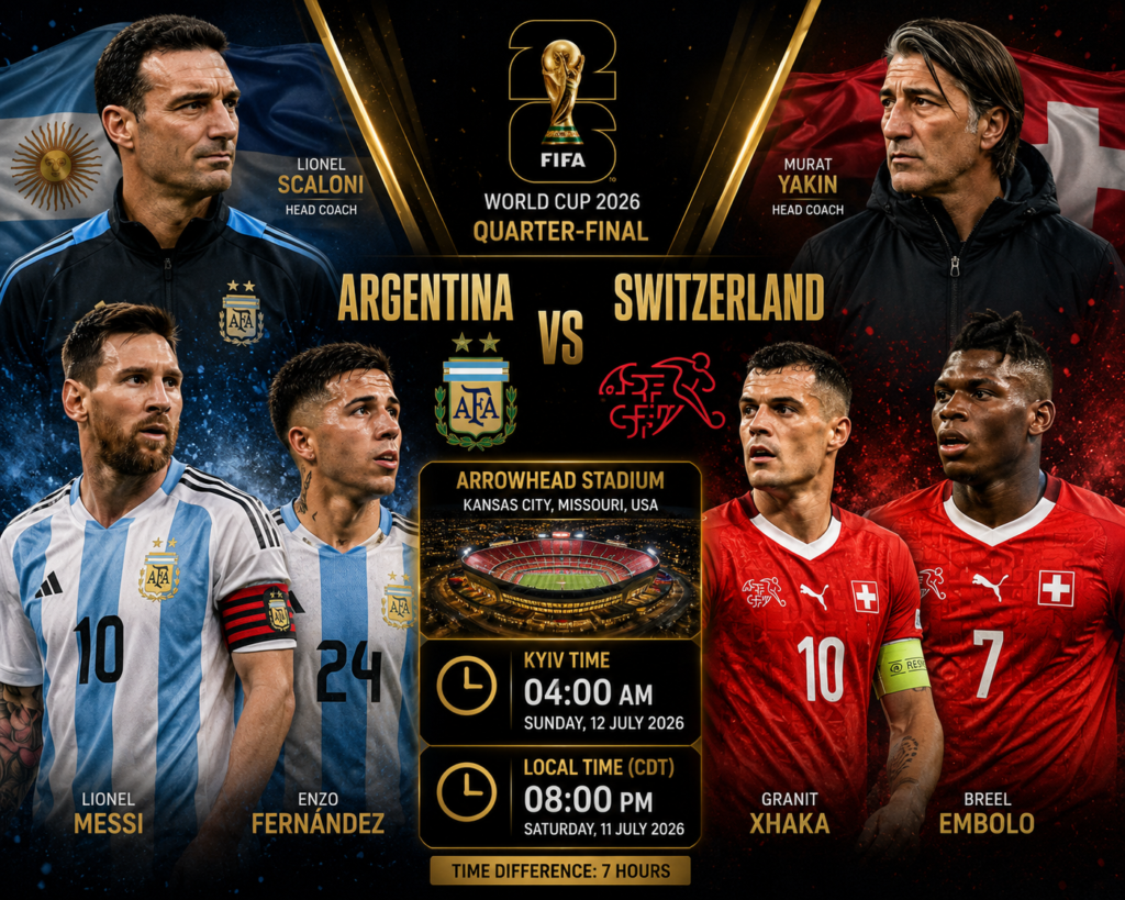 Argentina vs. Switzerland: Live streaming and text coverage of the 2026 World Cup quarterfinal match