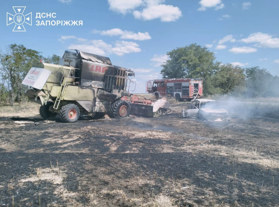 На Запоріжжі російський дрон атакував комбайн під час жнив: є загиблий