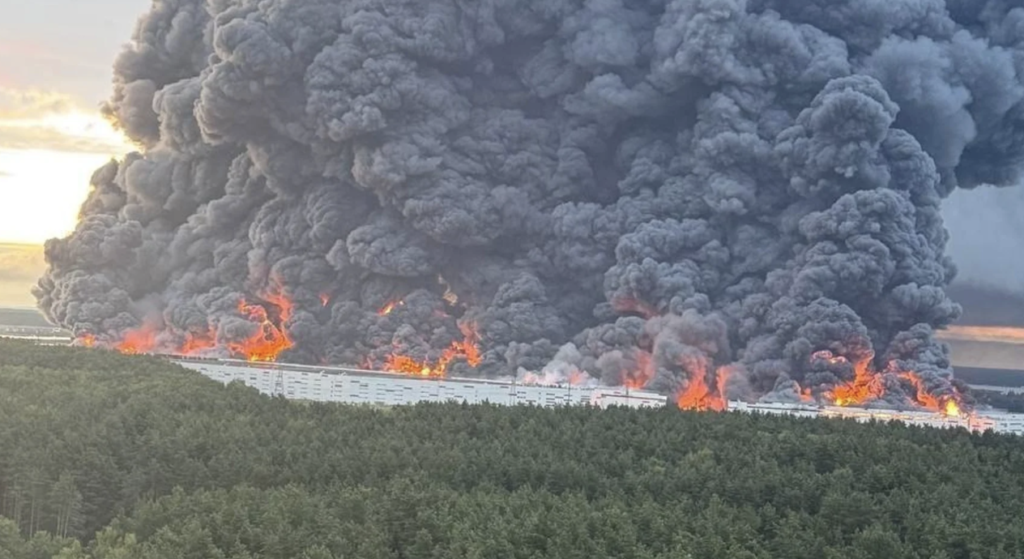 У Підмосков’ї після атаки дронів спалахнули два великі логістичні центри