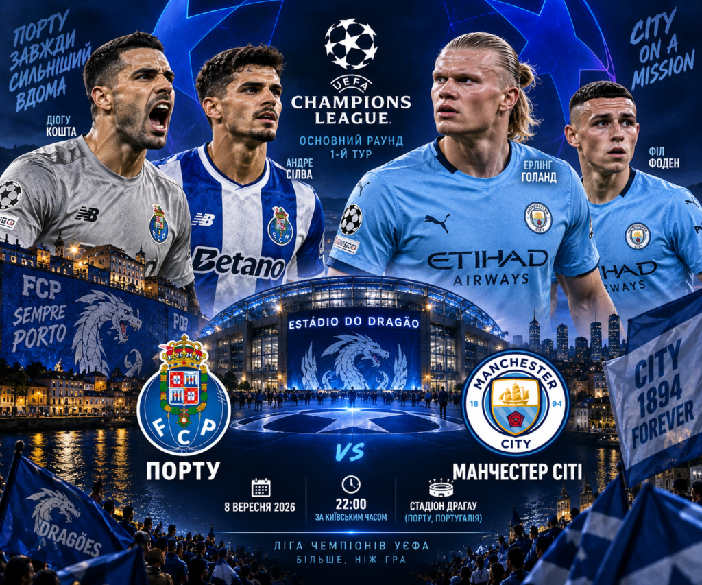 Porto — Manchester City: video and text online broadcast of the Champions League match