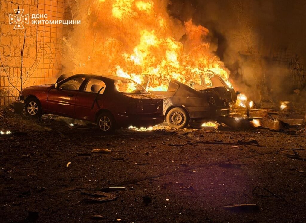 Russians attacked critical and industrial infrastructure in Zhytomyr region: fires broke out