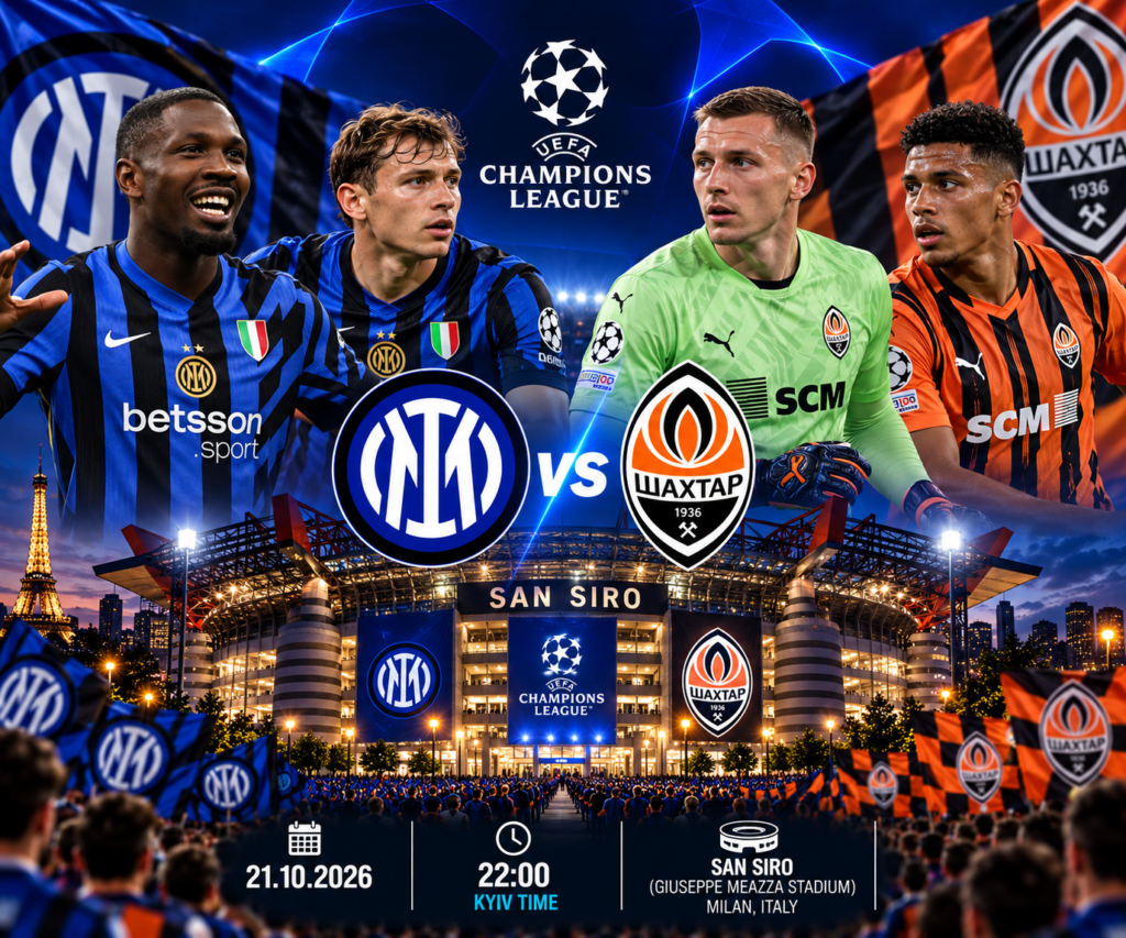 Inter — Shakhtar: video and text online broadcast of the Champions League match